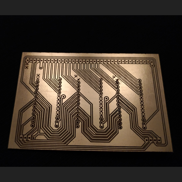 Freshly milled PCB for the control unit.